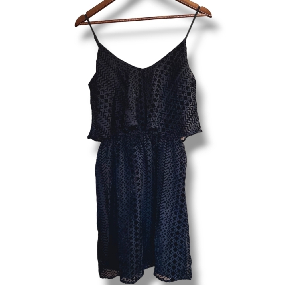 Aqua Velvet Velour Geometric Dress